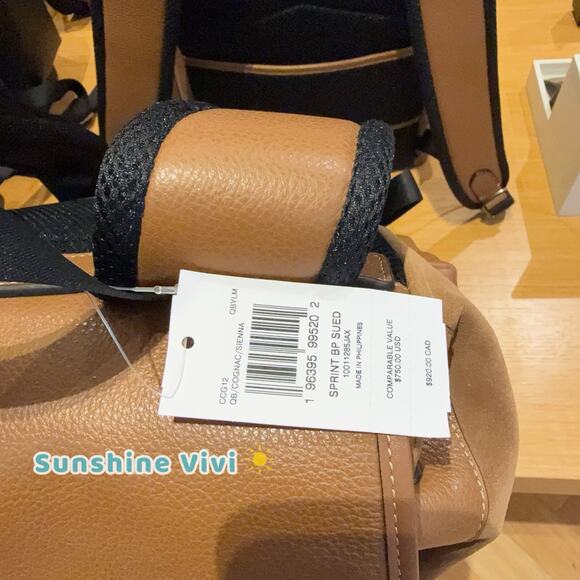 NWT Coach MEN's Sprint Backpack CCG12 suede 2025 Fall🔥🔥 Cognac/Sienna - Picture 8 of 12